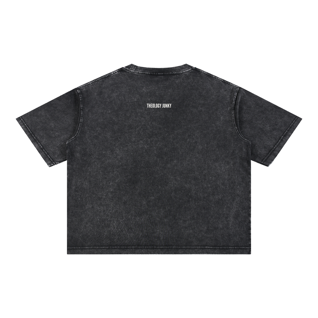 Coffee Cup Stained Map of Israel Mineral Wash Boxy Cotton T-Shirt - Unisex Oversized