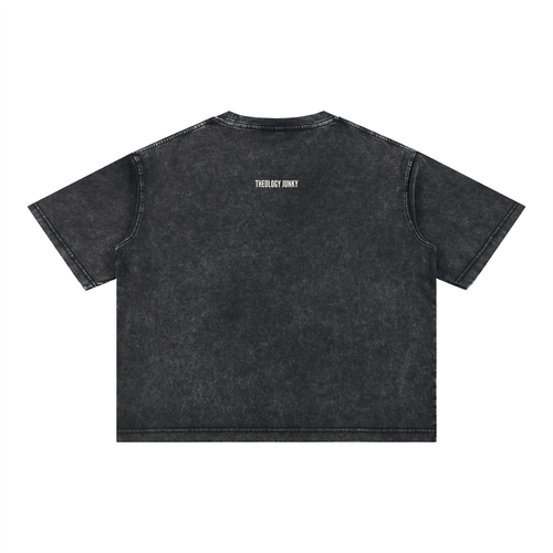 Coffee Cup Stained Map of Israel Mineral Wash Boxy Cotton T-Shirt - Unisex Oversized