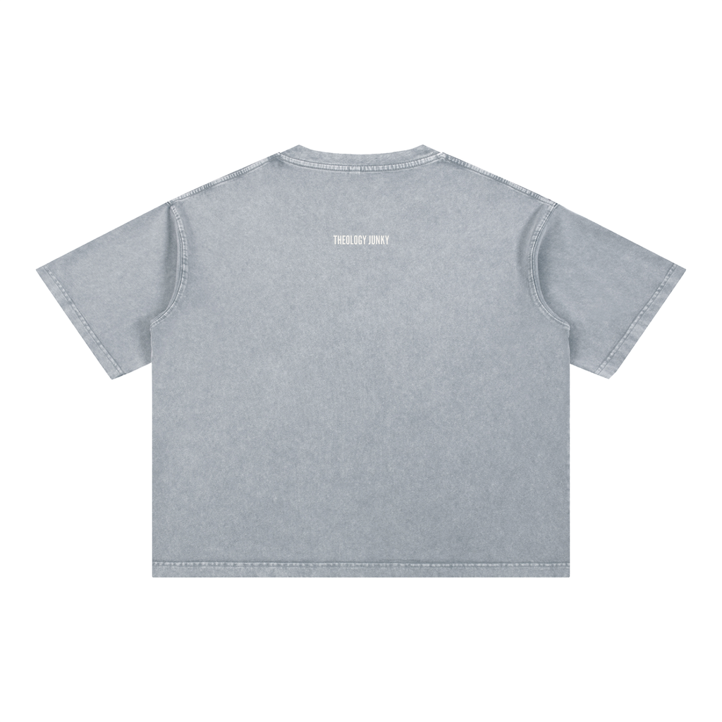 Coffee Cup Stained Map of Israel Mineral Wash Boxy Cotton T-Shirt - Unisex Oversized