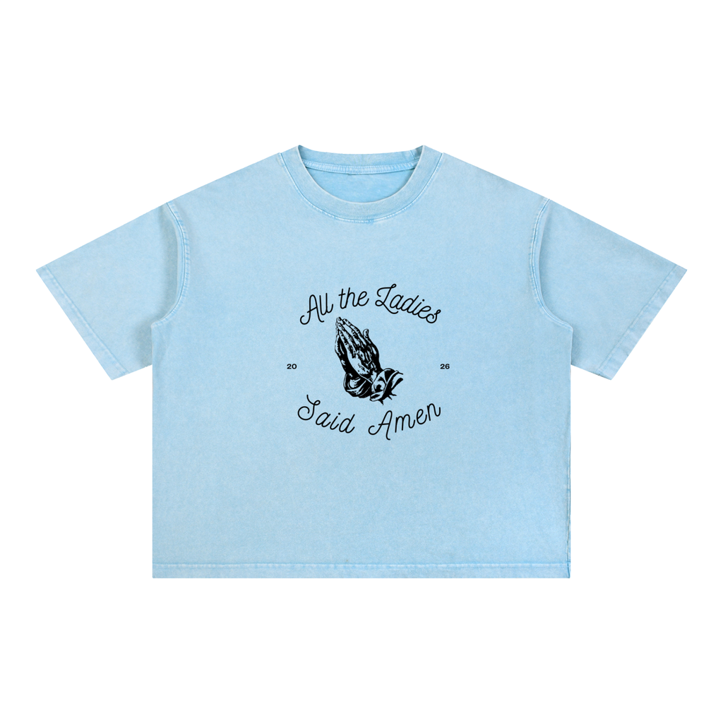Mineral Wash Amen T-Shirt - Unisex Oversized